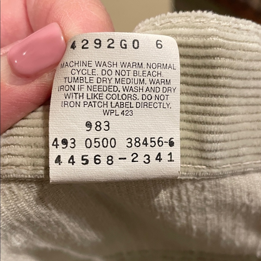 VTG Levis Silver Tab 90’s Men Loose Wide Leg Utility Tan Corduroy Pant NWOT’s 34 - Picture 8 of 14